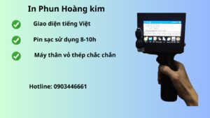 Máy in bao bì cầm tay hiển thị màn hình làm việc