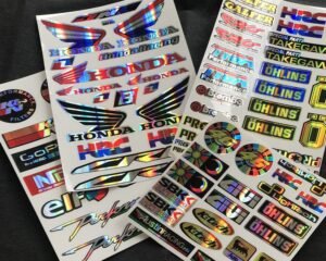 Mẫu tem dán xe máy Exciter 150 thiết kế độc đáo, màu xanh trắng thể thao, làm nổi bật phong cách cá nhân.