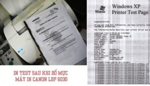 Kiểm tra chất lượng bản in sắc nét từ máy Canon 6030 sau khi hoàn tất đổ mực.
