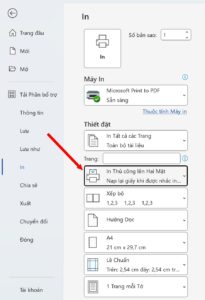 Hướng dẫn chọn in thủ công 2 mặt trên Word 365