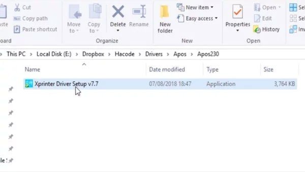 Giao diện cài đặt driver máy in bill XPrinter
