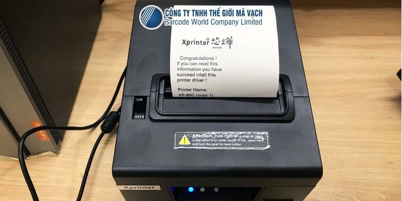 Mẫu giấy in thử nghiệm được máy in tự động xuất ra sau khi cài đặt driver thành công