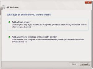 Giao diện Devices and Printers trên Win 7 hiển thị tùy chọn Add a printer để thêm máy in mới