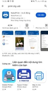 Tìm kiếm và cài đặt ứng dụng NokoPrint trên điện thoại Android