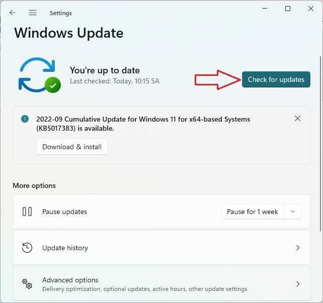 Giao diện Kiểm tra bản cập nhật Windows Update để tìm driver máy in