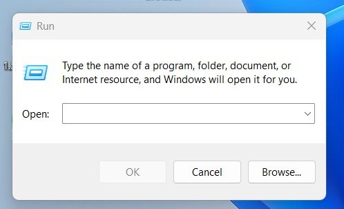 Hộp thoại Run trên Windows để kiểm tra thông tin hệ thống