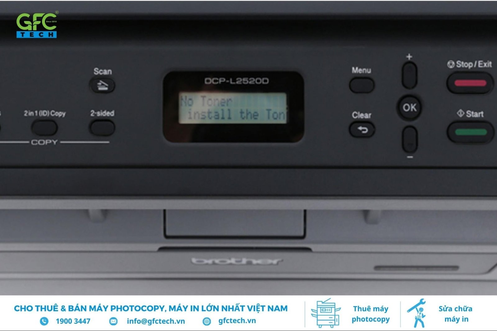 Truy cập Menu > Machine Info > Print Setting trên Brother DCP-L2520D để chuẩn bị in báo cáo