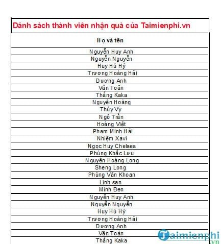 Xem trước kết quả in Excel với tiêu đề cột được lặp lại