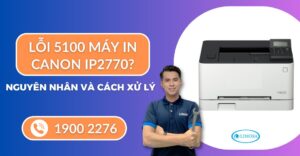 Bên trong máy in Canon đang được kiểm tra cụm đầu phun và dây curoa liên quan đến lỗi 5100