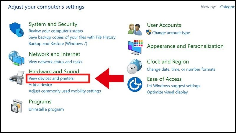 Kết nối vật lý máy in vào mạng LAN bằng cáp Ethernet tới router hoặc switch