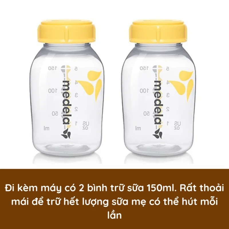 Hai bình sữa đi kèm máy Medela Pump In Style Advanced, dung tích 150ml