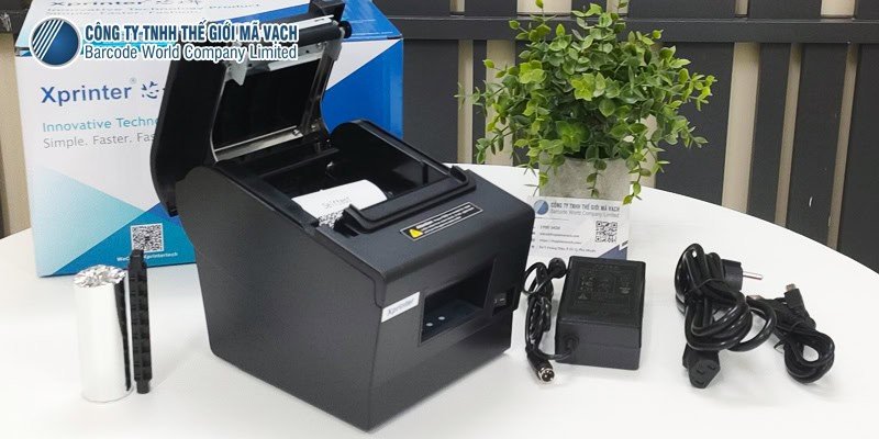 Máy in bill Xprinter Q260 với thiết kế hiện đại, nhỏ gọn phù hợp quầy thu ngân