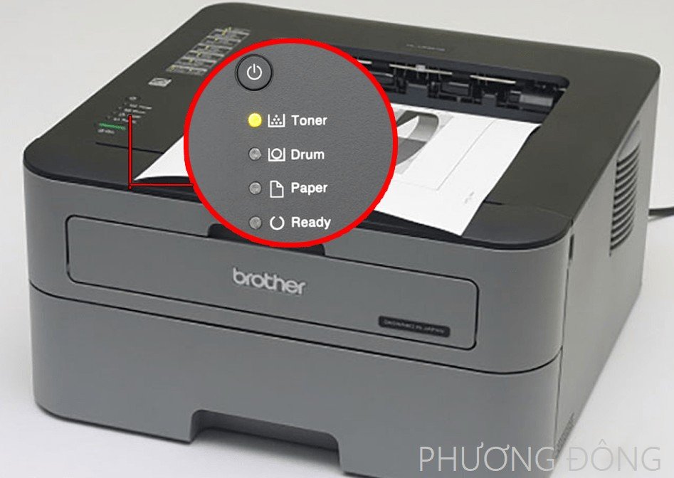 Máy in Brother HL-L2321D báo lỗi toner cần khắc phục