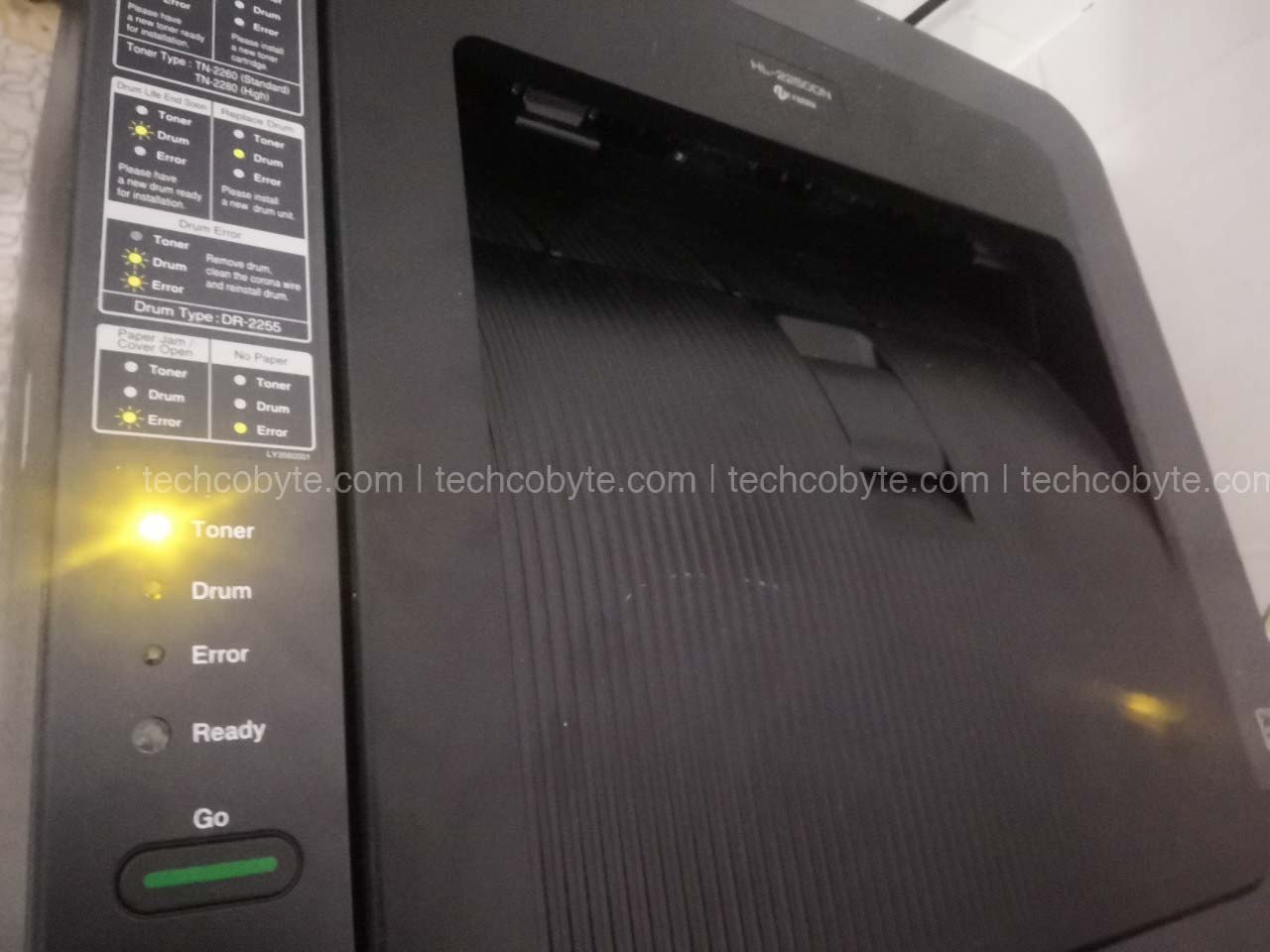 Máy in Brother báo đèn hiệu hết mực in