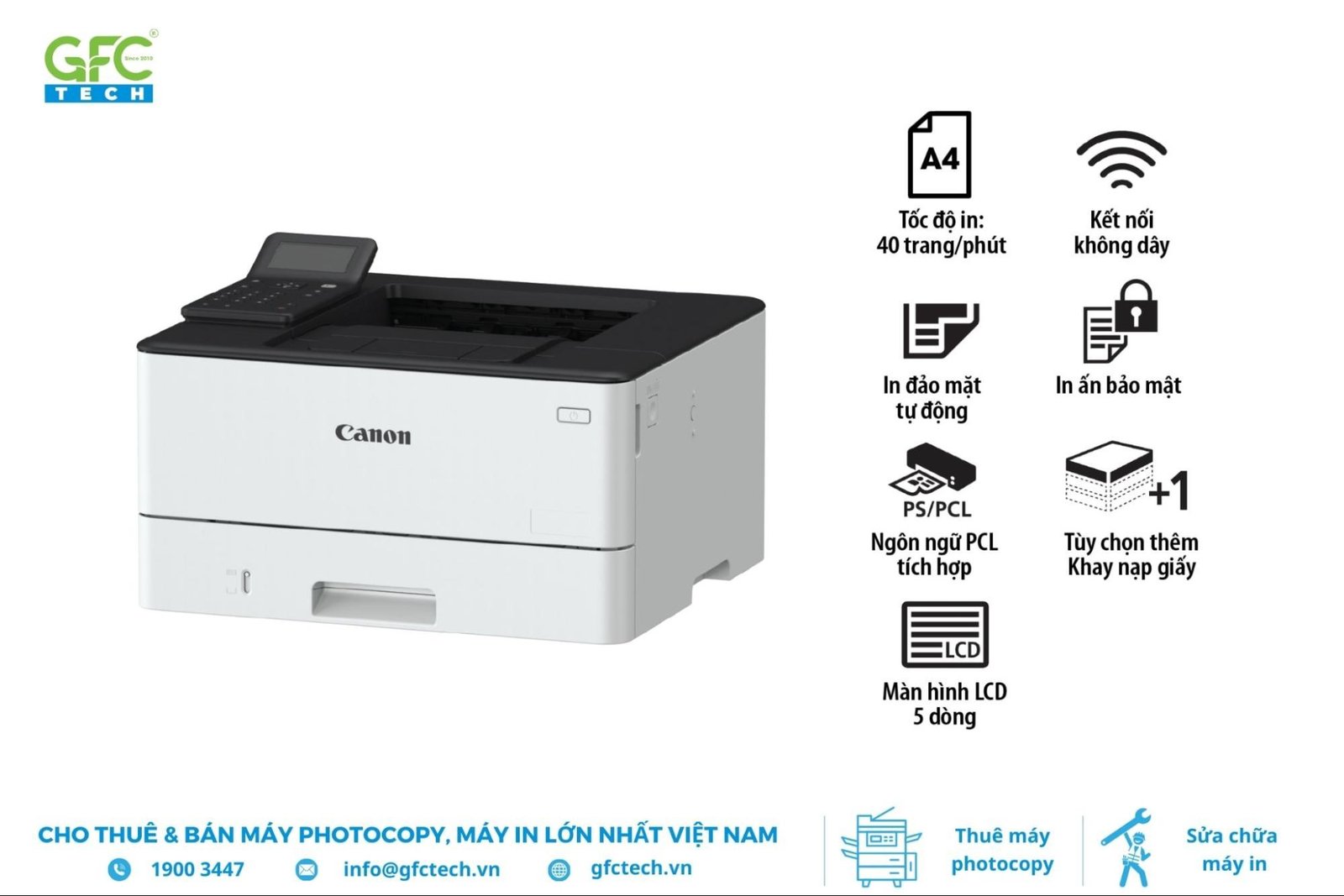 Máy in Laser Canon LBP246dw tốc độ cao, hỗ trợ in 2 mặt tự động mạnh mẽ