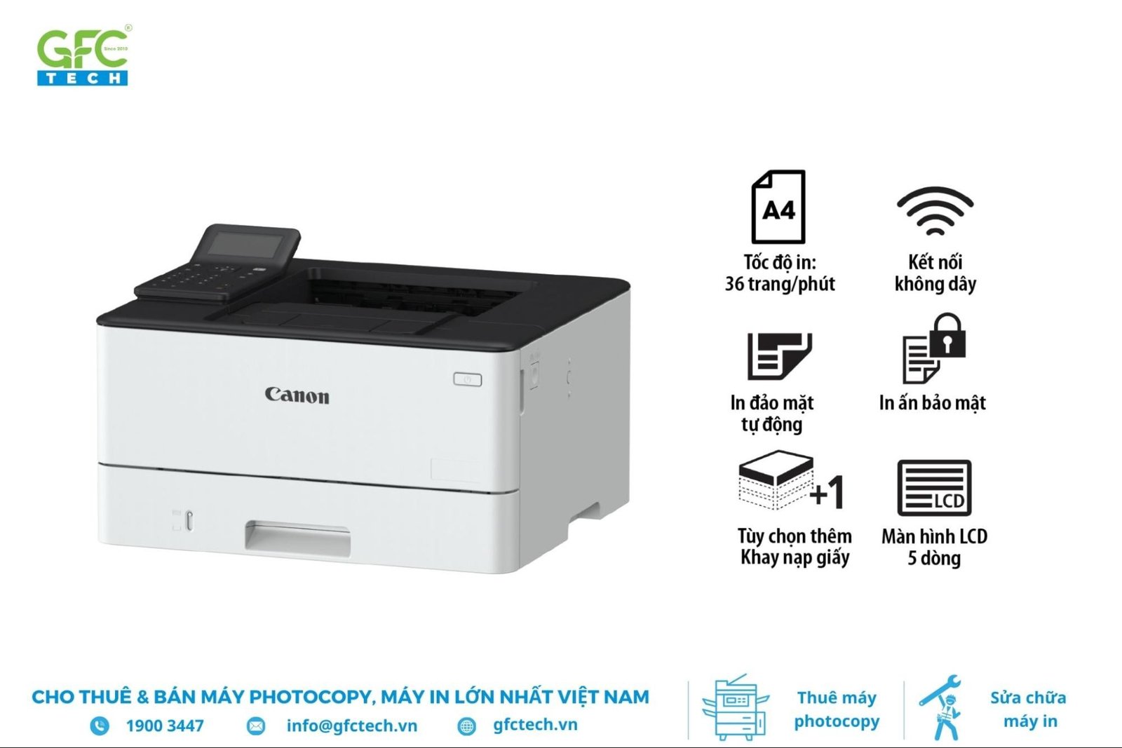 Hình ảnh máy in Laser Canon LBP243dw hỗ trợ in 2 mặt