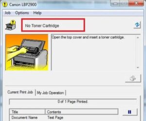 Máy in Canon 2900 báo lỗi không nhận hộp mực