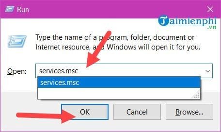 Hướng dẫn mở hộp lệnh Run và nhập services.msc để sửa lỗi máy in bị treo lệnh