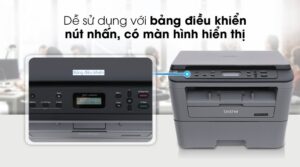 Bảng điều khiển trực quan của máy in Brother DCP L2520D có màn hình LCD