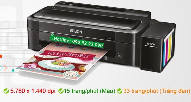 Máy in phun màu Epson L310 đang hoạt động trong văn phòng
