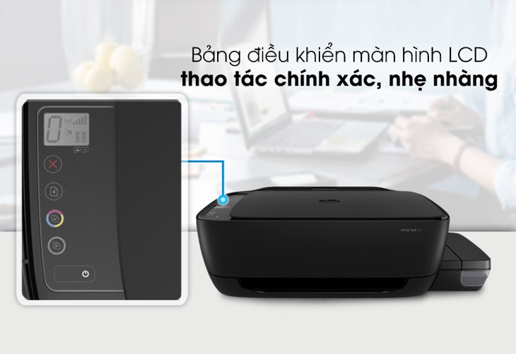 Bảng điều khiển hiện đại trên máy in HP Ink Tank 315