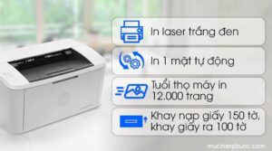Máy in HP Laser M15a màu trắng nhỏ gọn