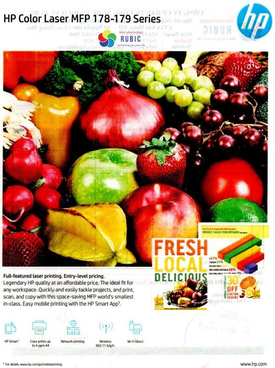 Chất lượng bản in từ máy in HP 150a sau khi được sửa lỗi nhòe và mất chữ