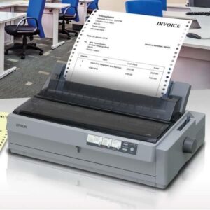 Máy in kim 3 liên Epson đang hoạt động in ấn hóa đơn nhiều bản sao