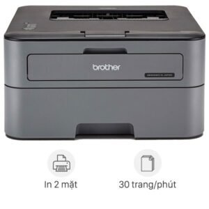 Máy in laser trắng đen Brother HL L2321D nhỏ gọn, phù hợp văn phòng nhỏ, hỗ trợ in 2 mặt tự động.