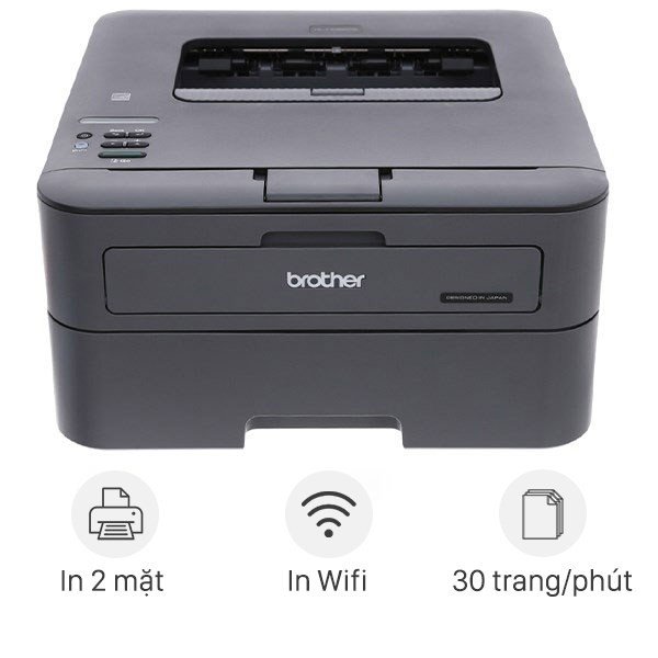 Máy in laser trắng đen Brother HL-L2366DW Wifi với khả năng kết nối không dây và in 2 mặt tự động.