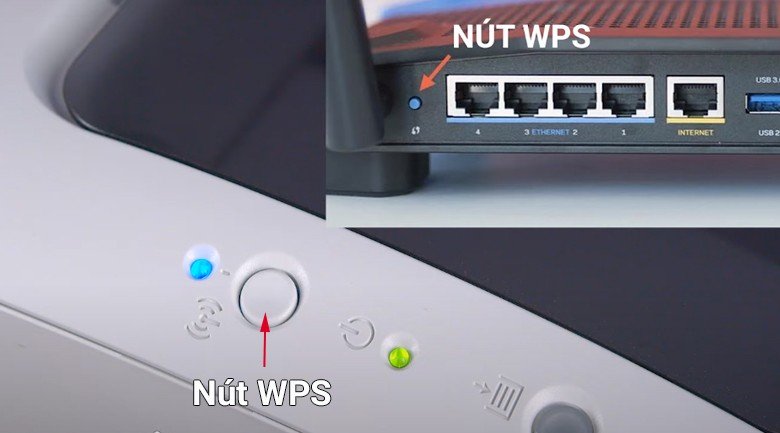 Sử dụng nút WPS để kết nối wifi nhanh cho máy in Canon 6030W