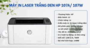 Máy in HP 107A/107W nhỏ gọn phù hợp dùng trong gia đình