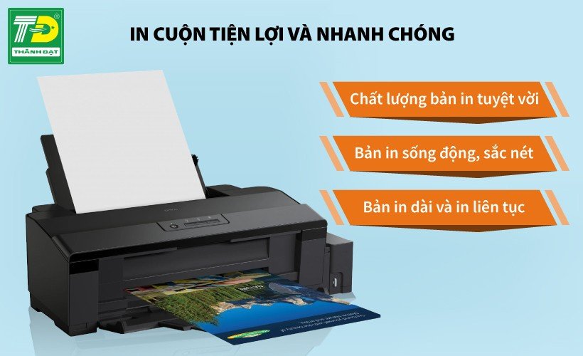 Máy in PET Epson đang hoạt động in cuộn film chuyển nhiệt hiệu suất cao