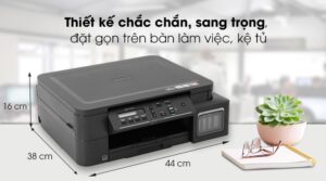 Máy in Brother DCP T310 với thiết kế màu đen hiện đại, nhỏ gọn phù hợp văn phòng