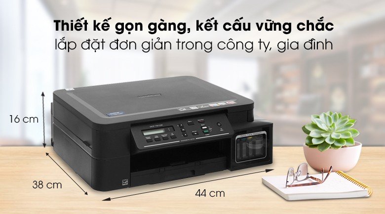 Máy in Brother DCP-T510W với thiết kế nhỏ gọn màu đen thanh lịch