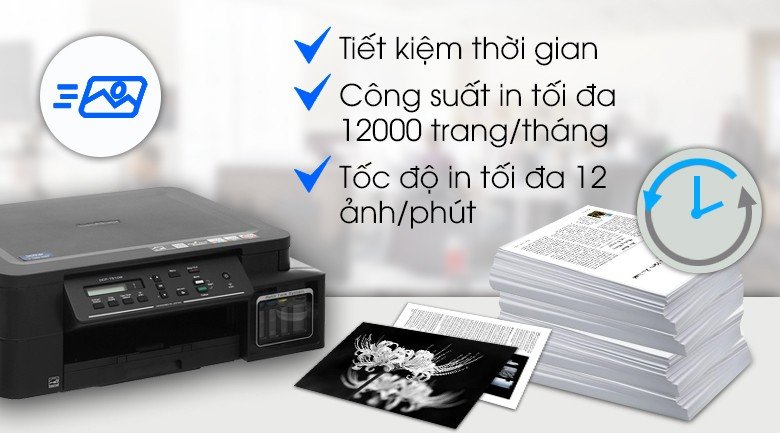 Mặt trên máy in Brother DCP-T510W thể hiện khả năng scan và copy đa năng