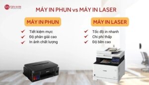 So sánh chi tiết máy in phun màu và máy in laser màu phổ biến