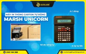 Máy in thùng carton tự động Marsh Unicorn đáp ứng nhu cầu in 1 dòng cơ bản