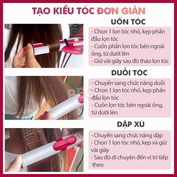 Hướng dẫn sử dụng máy uốn tóc Nova 3 in 1