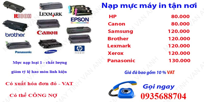 Kỹ thuật viên bơm mực máy in Dĩ An chuyên nghiệp tận nơi
