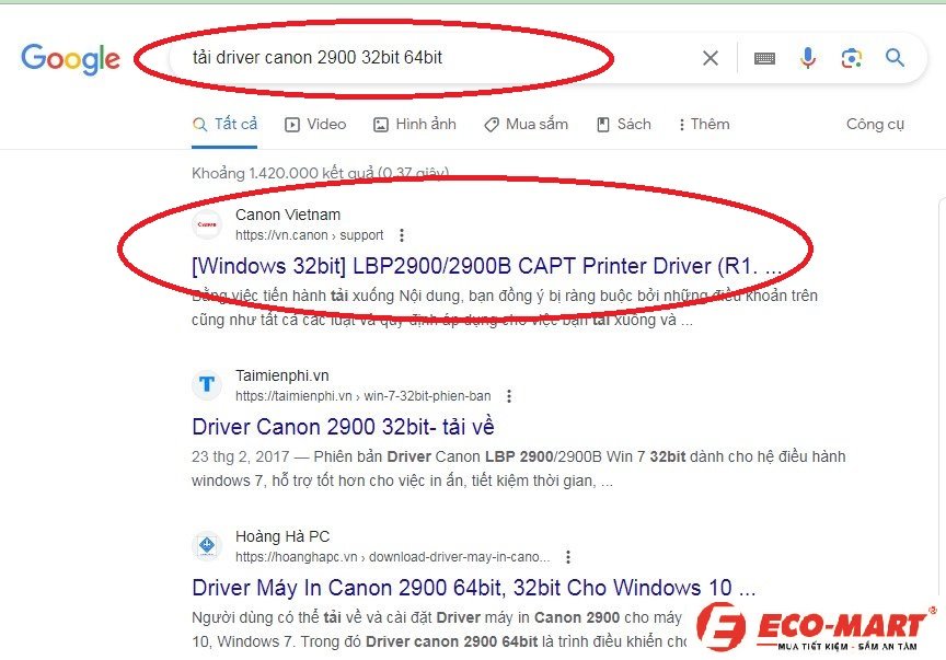 Cài đặt máy in Canon 2900 cho Win 7 32bit
