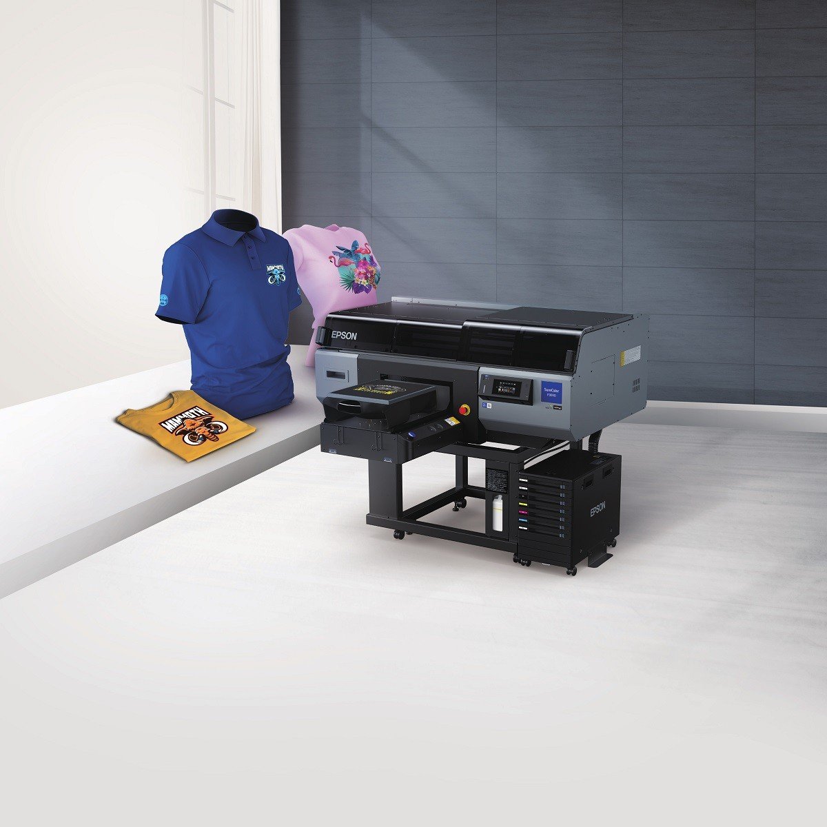 Máy in DTG Epson F3070 công suất lớn cho sản xuất áo thun hàng loạt
