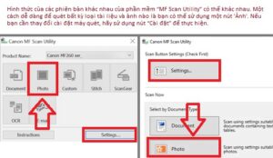 Giao diện chính của phần mềm MF Scan Utility trên máy tính để quét tài liệu với Canon MF240