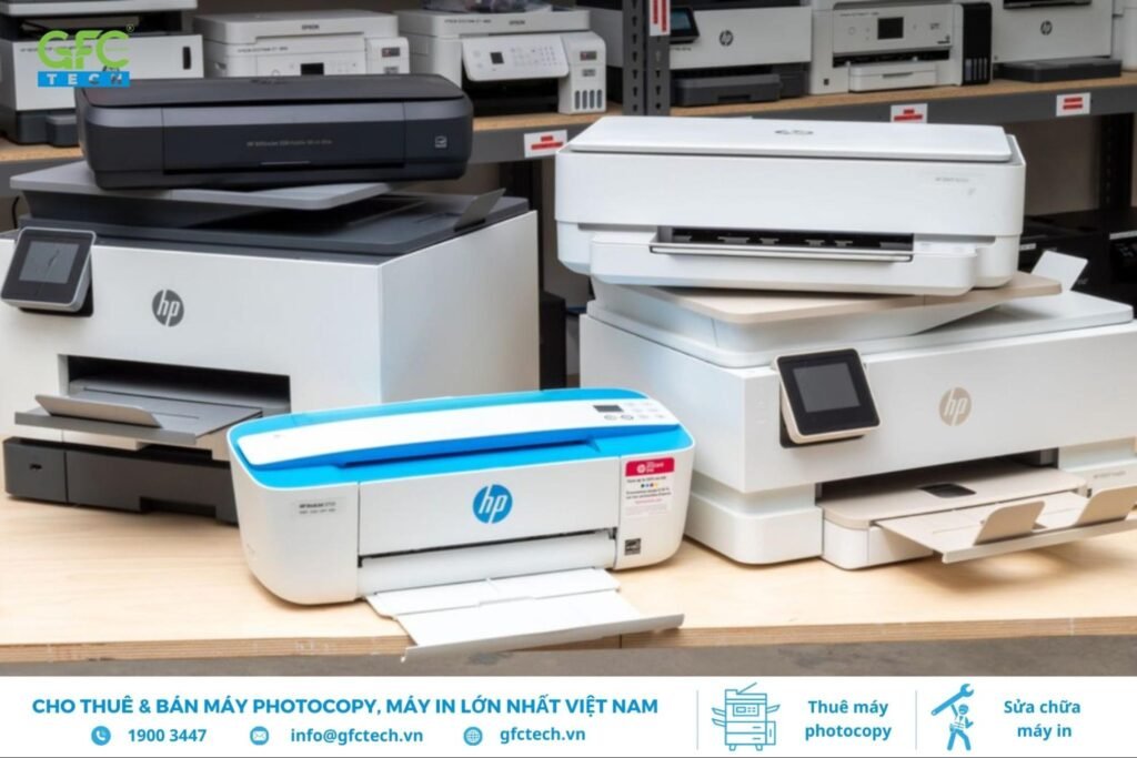 Kỹ thuật viên đang nạp mực cho một dòng máy in HP LaserJet phổ biến