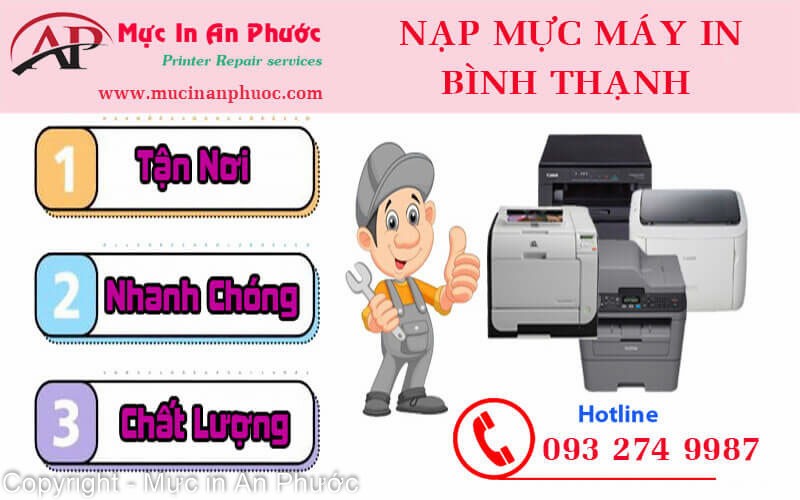 Kỹ thuật viên nạp mực máy in tận nơi tại Quận Bình Thạnh