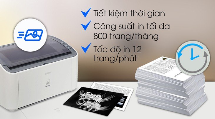 Máy in laser trắng đen Canon LBP2900, mẫu máy in nhỏ gọn, tốc độ in phù hợp cho cá nhân và văn phòng nhỏ.