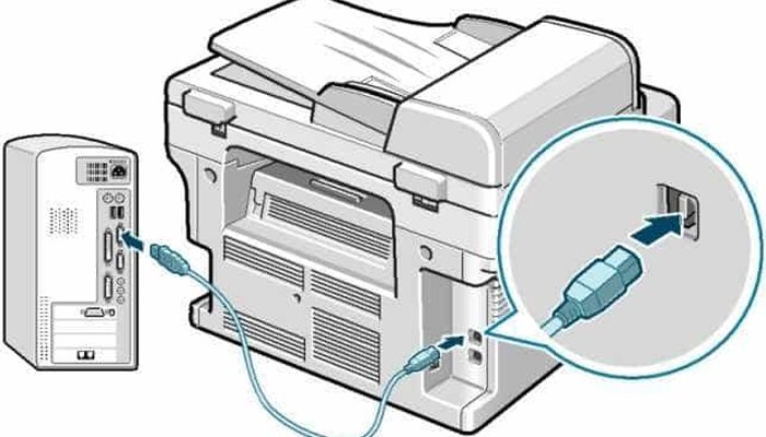 Các thiết bị cần thiết cho việc cài đặt máy chủ máy in bao gồm máy tính, máy in và cáp kết nối.
