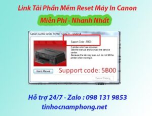 Giao diện phần mềm reset máy in Canon G1000 đang hoạt động