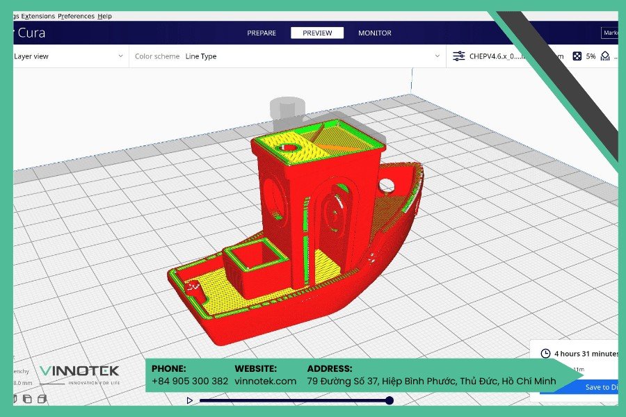 Giao diện phần mềm Slicer để chuẩn bị file in 3D