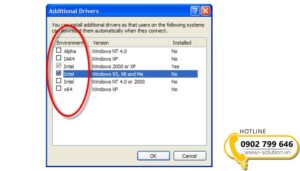 Cài đặt Additional Drivers cho các hệ điều hành máy trạm khác nhau